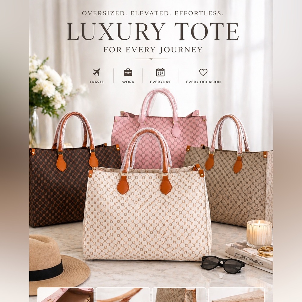 Oversized Luxury Bag | Designer Inspired Handbag 4 different to choose from